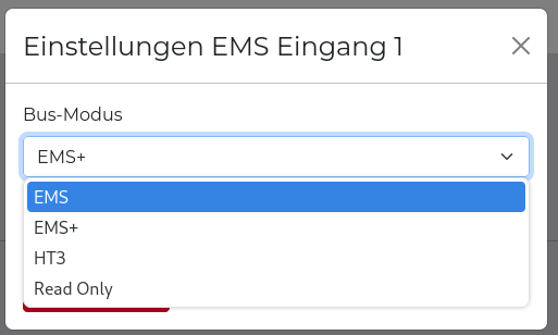 EMS Modus Einstellung